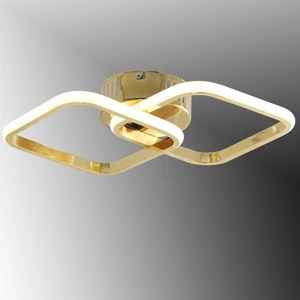 TT Aydınlatma TT405-2-FSR Tt Aydınlatma Fransız Sarı Kaplama 2 Li Kare LED Avize