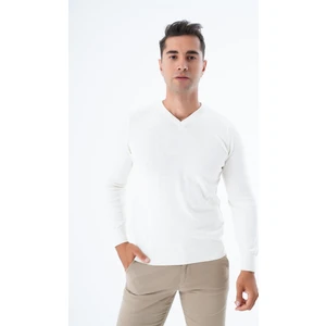 Trist Star Erkek Ekru %100 Pamuk Bisiklet Yaka Triko Kazak TRIST-1102