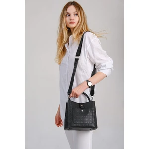 Just Polo Baskı Desenli Su Geçirmez 3 Gözlü Kadın Omuz Çantası 22X20CM