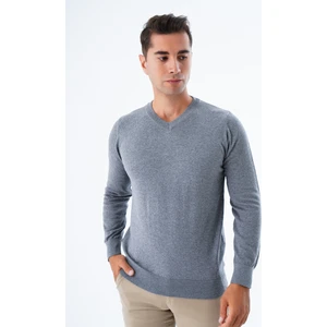 Trist Star Erkek Koyu Gri %100 Pamuk Bisiklet Yaka Triko Kazak TRIST-1102