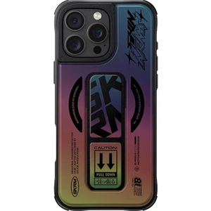iPhone 16 Pro Max Kılıf Magsafe Holografik Tasarımlı Standlı Deri Görünüm Skinarma Kira Kobai Renkli