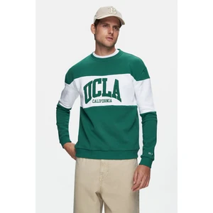 ARCHER Yeşil Bisiklet Yaka Nakışlı Şardonlu Loose Fit Erkek Sweatshirt