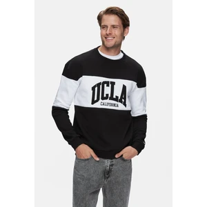 ARCHER Siyah Bisiklet Yaka Nakışlı Şardonlu  Loose Fit Erkek Sweatshirt