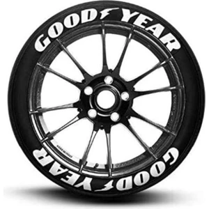 Performance Stickers Good Year Lastik Yazısı 8adet Araç Lastik Stickeri Tüm Lastik Yanaklarına Uyumlu 31 mm Beyaz Büyük