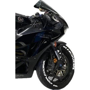 Performance Stickers Honda CBR600RR + Bayrak Lastik Yazısı 2Lastik İçin Set Sticker 15-21 İnç Arası Uyumlu Lastik Stiker Beyaz
