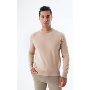 Trist Star  Erkek Bej %100 Pamuk Bisiklet Yaka Triko Kazak TRIST-1101