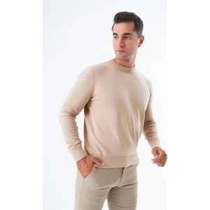 Trist Star  Erkek Bej %100 Pamuk Bisiklet Yaka Triko Kazak TRIST-1101
