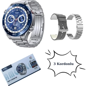 D4 Pro Akıllı Saat 3 Kordonlu Amoled Ekranlı 4gb Dahili Hafızalı Watch 4 Pro Akıllı Saat