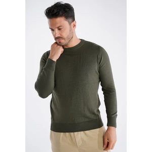 Trist Star  Erkek Haki %100 Pamuk Bisiklet Yaka Triko Kazak TRIST-1101