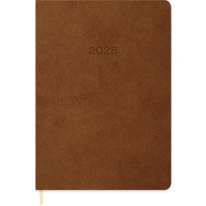 Keskin Color 2025-16*24 Günlük Termo Deri Ajanda-Kahverengi