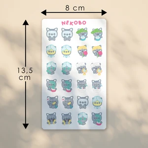 Nekobo Studio NKB-D026 Kedili Kişisel Bakım 2 Sticker Sayfası