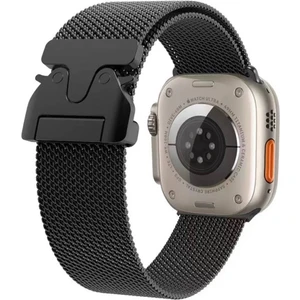 Kip GSM Apple Watch Uyumlu Seri 8 7 6 5 4 Se 42 44 45MM Paslanmaz Çelik Metal Hasır  Kordon Ayarlama Aparatlı