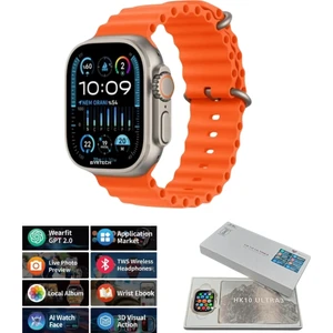 Watch 10 Ultra Series HK10 Ultra 3 Amoled Ekran Galeri/chatgpt 2 GB Depolama Akıllı Smart Saat