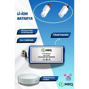 Li-ion Charger Xiaomi Mi Vacuum Mop G1 2in1 Essential Robot Süpürge Bataryası (Yüksek Kapasite) 2600MAH Batarya