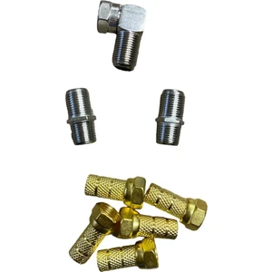 5 Adet Gold F Konnektör + 1 L Fiş + 2 F Ara Konnektör