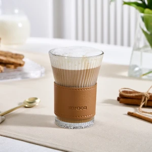 Leather Cool Touch Latte Bardağı 210 ml Kahverengi