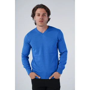 Trist Star Erkek Sax %100 Pamuk Bisiklet Yaka Triko Kazak TRIST-1102