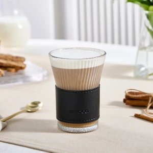 Leather Cool Touch Latte Bardağı 210 ml Siyah