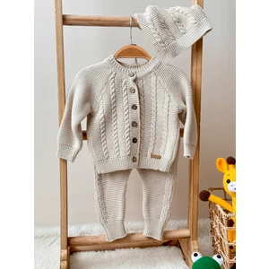 Bebek Kışlık Pamuklu Triko 3' Lü Alt Üst Takım