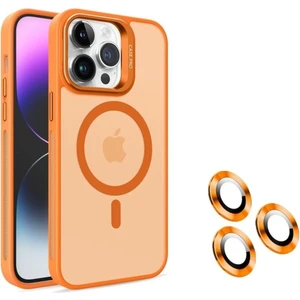 iPhone 15 Pro Max Uyumlu Lens Kamera Standlı Magsafe Özellikli Arkası Mat Kilif