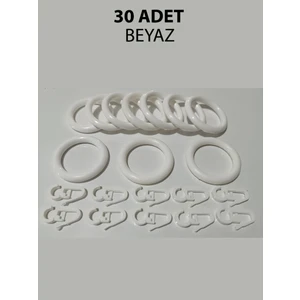 Rustik Perde Halkası ve Klips 30 Adet