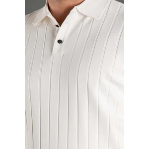 Erkek Polo Yaka  Triko Beyaz Kazak