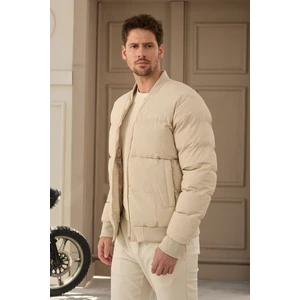 Erkek Bomber Şişme Mont Ekru - 3635DNGR