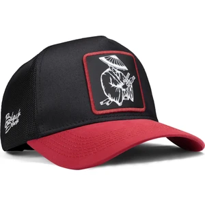 V1 Trucker Samuray - 5sk Kod Logolu Unisex Kırmızı Siperli-Siyah Şapka