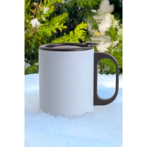 Buz Mavisi Çift Katmanlı 304 Paslanmaz Çelik Kulplu 300ML Küçük Termos Bardak Çay Kahve Termosu Travel Mug Kupa