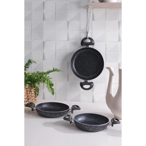 Znp Home Sanat | Sahan Seti Granit 3lü Sahan Tavası 20-22-24 cm