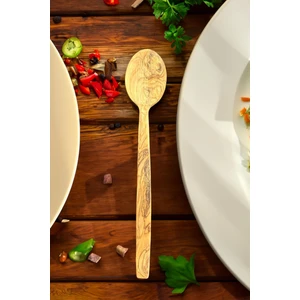 Zeytin Ağacı Kaşık 25 cm | El Yapımı Ahşap Kaşık Doğal Ağaç