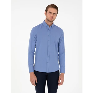 Pierre Cardin Erkek Mavi Oxford Slim Fit Uzun Kollu Gömlek 50297998-VR036