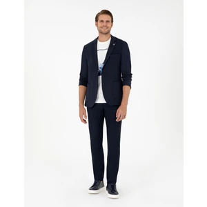 Pierre Cardin Erkek Lacivert Slim Fit Çizgili Kanvas Pantolon 50299528-VR033