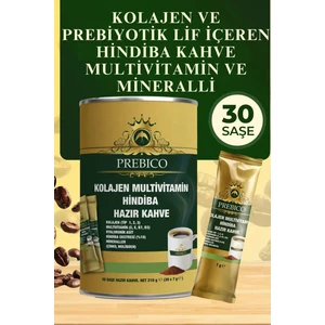 Prebiyotik Kolajenli Detoks Vitaminli C,e,b7,d3 ve Mineralli Hindiba Kahvesi 30 Lu