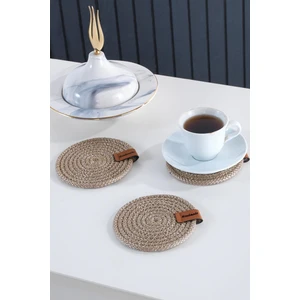 3 Adet Bardak Altlığı | Hasır Jüt Fincan, Kupa, Mum Altlığı Dekoratif Supla