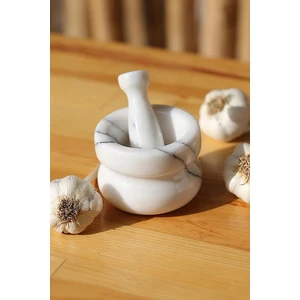 Znp Home Mermer Havan Seti Orta Boy Doğaltaş Mermer Havan Seti 9 x 7 cm
