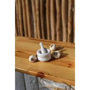 Znp Home Mermer Havan Seti Orta Boy Doğaltaş Mermer Havan Seti 9 x 7 cm