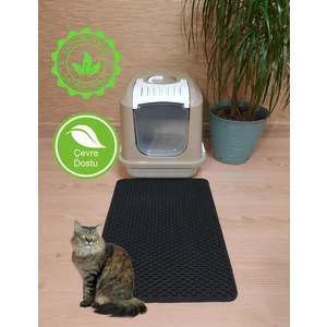 45 x 50 cm Kedi Tuvalet Önü Paspası Kedi Kumu Paspası Kedi Matı Siyah