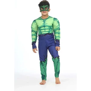 Hulk Kostümü Kaslı Hulk Çocuk Kostümü Maskeli Kaslı Parti Özel Gün Kıyafeti