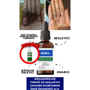 Biberiye Besleyici Saç Uzatma ve Çıkarmaya Gürleştirmeye Yardımcı Sakal Kafein + Saf Biberiye Suyu Hediyeli