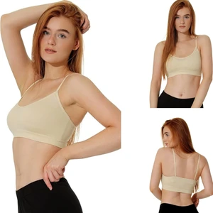 Kadın Ince Askılı Pedli Sporcu Büstiyer Rahat Kullanım Sütyeni