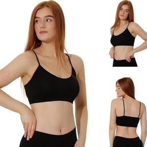 Kadın Ince Askılı Pedli Sporcu Büstiyer Rahat Kullanım Sütyeni