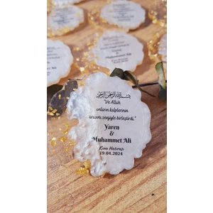 Sevgiliatolyem Dualı Gold  Epoksi Magnet 10 Adet Nikah Nişan  Düğün Mevlüt Hediyelikleri