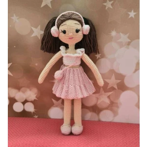 Pembe Albeni Bebek Organik Örgü Oyuncak