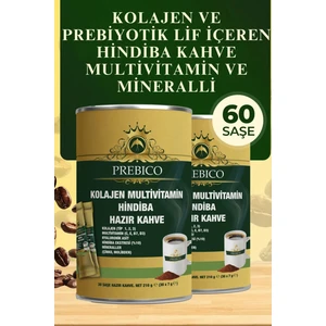 Prebiyotik Kolajenli Detoks VitaminliC,e,b7,d3 ve Mineralli Hindiba Kahvesi 30 Lu 2 Kutu