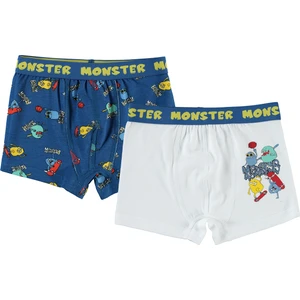 Civil Boys Erkek Çocuk 2'li Boxer Set 2-10 Yaş  Koyu Mavi