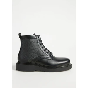 Calvin Klein Deri Siyah Erkek Bot Lace Up Boot W/ Zıp Mono