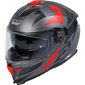 Kapalı Kask Sw 865 St Gri Kırmızı