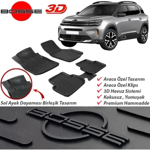 Citroen C5 Aircross Paspas Araca Özel 2019 2024 Bosse Paspas 3D Havuzlu