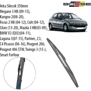 Arka Silecek 35Cm Megane 3 Hb (09-15), Kangoo 2(08-20) Focus 2 Hb (04-12), Peugeot 206